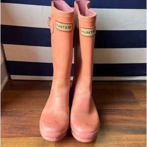 Well loved hunter boots used around the barn